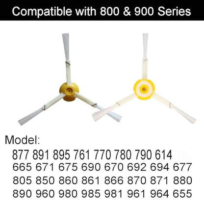 3-Pack Replacement Side Brush Compatible with IRobots Roomba 800 and 900 Series & 600 Series 877 891 895 761 770 780 790 614 665 671 675 690 670 Models,White - 4636428