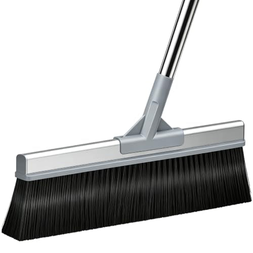 CTIME 18" Wide Outdoor Broom, Stiff Bristles Heavy Duty Broom, 50" Long