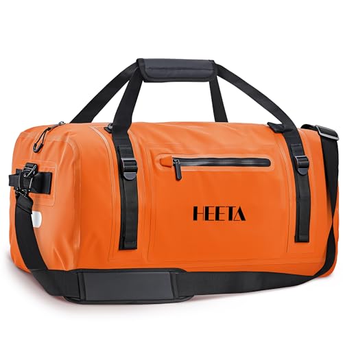 HEETA Waterproof Motorcycle Dry Bag Duffel Luggage Travel Bags, Orange 70L - color: Orange, size: 70L