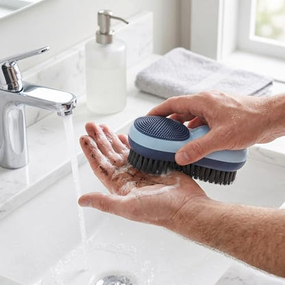 Dual Sided Soft Bristle Cleaning Brush, Iceberg Blue