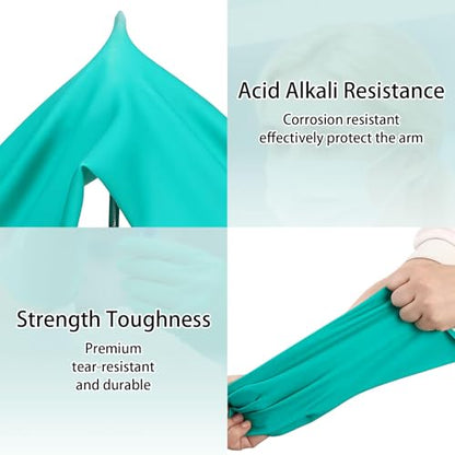 15 Mil Chemical Resistant Nitrile Gloves, Latex free Durable Cleaning Gloves, Resist Acid, Alkali, Solvent and Oil - color: 2 Pair-green, size: Medium