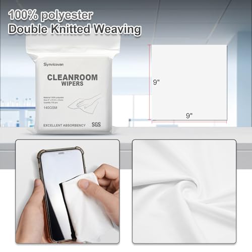 Cleanroom Cloth Wipes 9"x9",140GSM,Bag of 150 Pcs - size: 9" x 9" (Pack of 150)