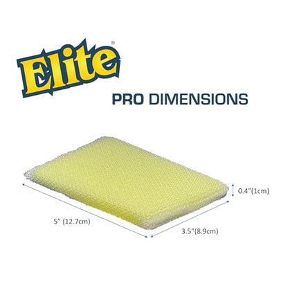 Elite PRO All Purpose Cleaning Pad, 6 Pack, Non Scratch, Dish Sponge, Scrubber, Made in USA. Large Thin Sponge for Kitchen and Household Use. Flexible to Clean Corners and Tight Spaces. - size: 6-Pack