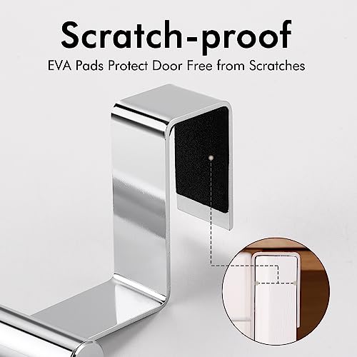 KES Over The Cabinet Door Towel Rack, 2 Pack, Polished Steel - color: Polished Steel