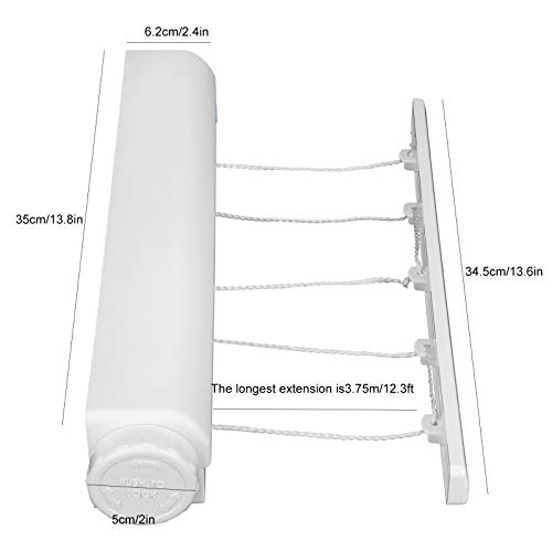 Retractable Clothesline Telescopic Clothes Drying Rope, Adjustable Length Clothes Drying Rope Hanger for Indoor Outdoor Laundry Drying, High Loading Capacity 17.6Lbs Clothes Drying Line