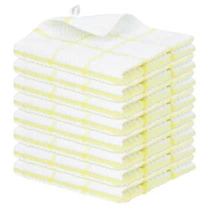 Nialnant 8 Pack Dish Cloths for Washing Dishes - color: Yellow Plaid, size: 12 x 12 in - 8PCS