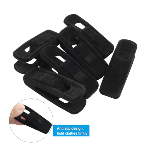 Hordion 40Pcs Black Velvet Hanger Clips, Strong Finger Clip Pants Hangers