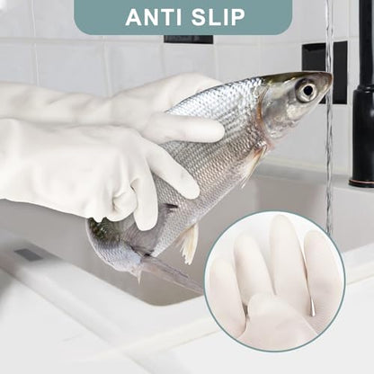 2 Pairs, 15 Inches, Nitrile Cleaning Gloves, Kitchen Dishwashing Gloves, Reusable, Durable, Water-Resistant, And Hypoallergenic (Small) - size: Small
