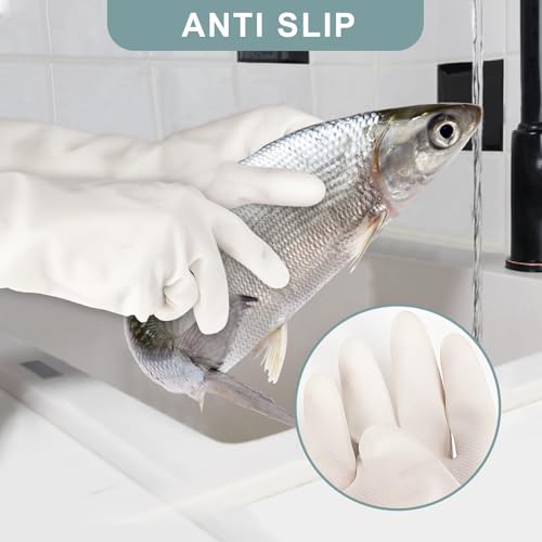 2 Pairs, 15 Inches, Nitrile Cleaning Gloves, Kitchen Dishwashing Gloves, Reusable, Durable, Water-Resistant, And Hypoallergenic (Large) - size: Large