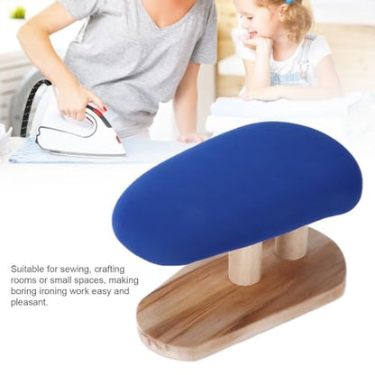 Tabletop Mini Ironing Board, Portable Small Wood Ironing Board with Cotton Cover, 11.02 x 5.91 in, Blue, for Home Sewing Travel(Spuare Ironing Stool) - style: Spuare ironing stool