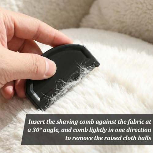 2 Pcs Cashmere Comb, Black Sweater Comb with Plastic Handle Portable Lightweight Cashmere Combs for De-Pilling Sweaters Clothes Scarves Wool Coats Pant Legs Knits Woolens
