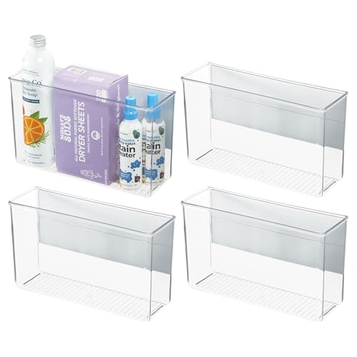 InterDesign iDesign Magnetic Large Clear Plastic Organizer Bins, 4-Pack - size: Large, style: Pack of 4