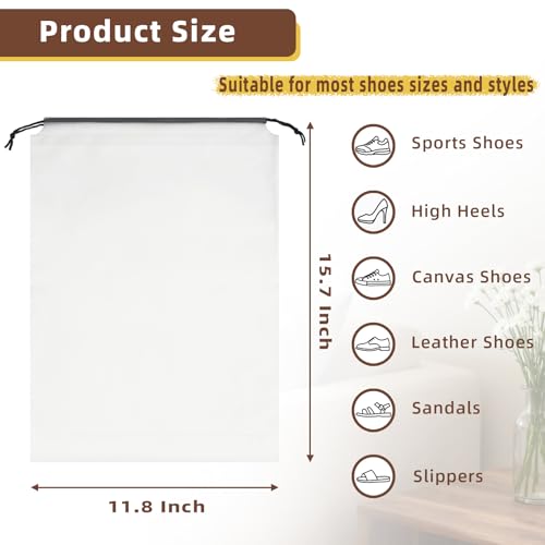 LazyMe Clear Shoe Bags for Travel, 11.8 x 15.7 Inch, 6 Pcs - color: Clear 6pcs