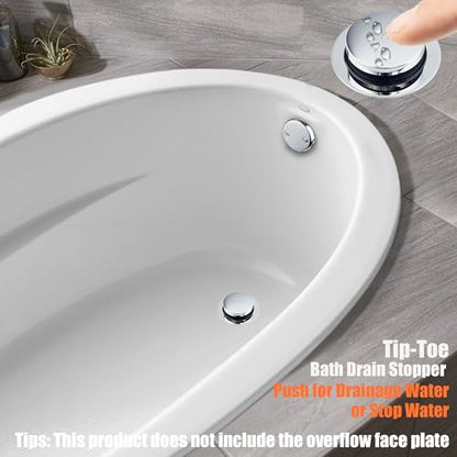 Artiwell Tub Drain, 2 in 1 Pop-up Bathtub Plug with Hair Catcher - color: Chrome Plated