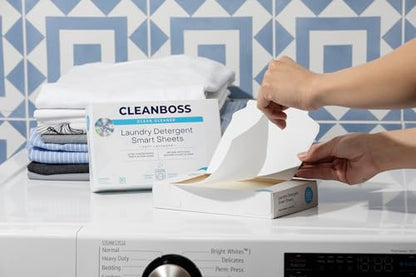Clean Boss Laundry Detergent Sheets Smart Lavender Scent - 60 Sheets Makes 120 Loads - Liquidless Soap Fresh and Clean - size: 30 Count (Pack of 2)