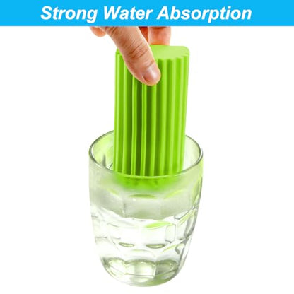 4 Pack Green Damp Duster Cleaning Sponge Brush Set - color: Green