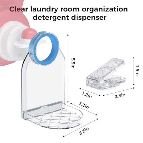 Clear Laundry Detergent Dispenser Cup Holder & Nozzle Force-Saving Switch, Drip Catcher, Soap Dispenser, laundry room organization decor (1 Pack) - size: Clear 1 Pack
