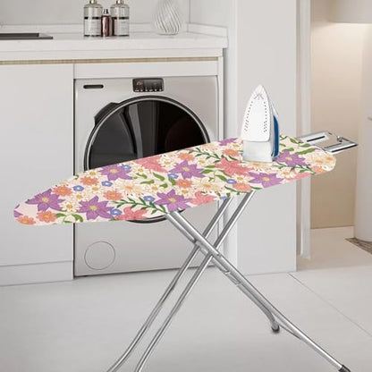 Flashideas Flower Ironing Board Cover and Pad 15x54 Inch Standard Ironing Board Cover with Elastic Edge and Hook and Loop Fasteners Scorch and Stain Resistant Cotton - color: Flower 2