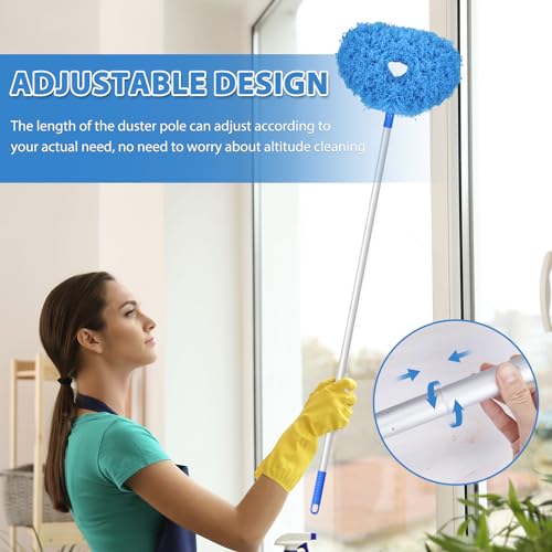 FONUNO Ceiling Fan Cleaner Duster High Ceiling Extended Fan Blade Cleaner - color: Blue