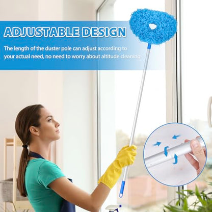 FONUNO Ceiling Fan Cleaner Duster High Ceiling Extended Fan Blade Cleaner - color: Blue