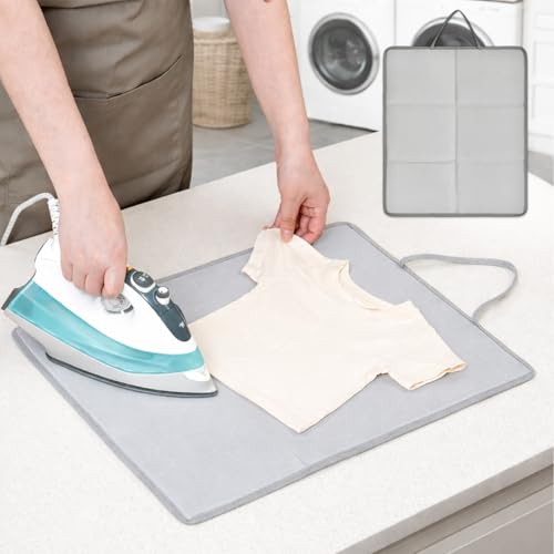 Ironing Mat/Pad (17"x14") with Padding for Steam Pressing on Tabletop or Bed - Heat Resistant, Portable, Quilting & Travel Blanket