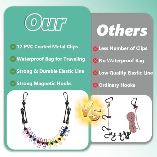Retractable Clothes Line for Cruise, Magnetic Clothesline for Travel