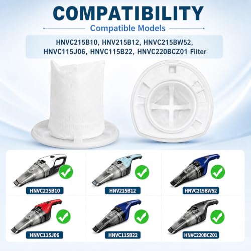 HNVCF10 Replacement Filters, Compatible with Black and Decker Vacuums - size: 6 Pack