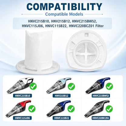 HNVCF10 Replacement Filters, Compatible with Black and Decker Vacuums - size: 6 Pack