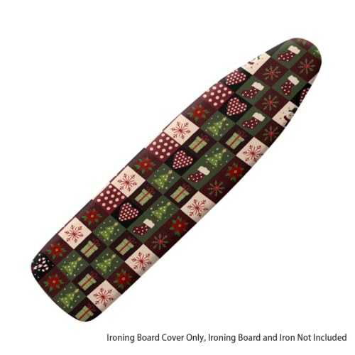 Flashideas Christmas Plaid Ironing Board Cover and Pad 15x54 Inch Standard Ironing Board Cover with Elastic Edge and Hook and Loop Fasteners Scorch and Stain Resistant Cotton - color: Christmas Plaid