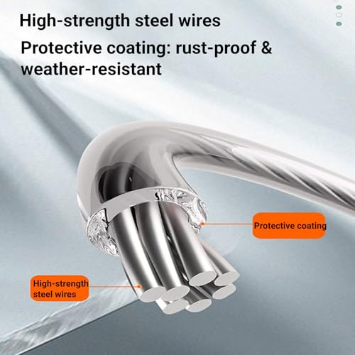Retractable Clothesline, Dual-Line Stainless Steel Clothes Line Wall Mounted Drying Rack with Auto-Lock and Non-Sagging Design for Indoor and Outdoor 16.7ft*2