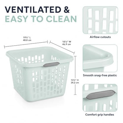 Mint Laundry Basket 6-Pack, 1.5 Bushel Square with Handles - color: Green 6PCS