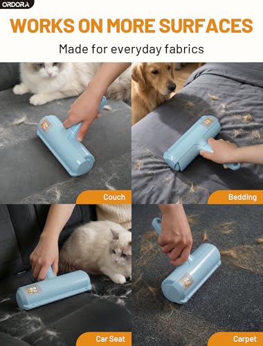 ORDORA Pet Hair Remover Roller, Reusable Lint Roller for Dog and Cat Hair - color: B：blue