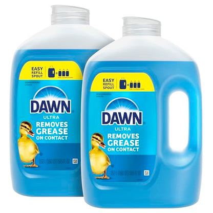 Dawn Ultra Original Dish Soap Refill Jug Large Size Blue Liquid Dishwashing Detergent, Powerful Soap for Grease, 51.5oz (Pack of 2) - size: 51.5 Fl Oz (Pack of 2)