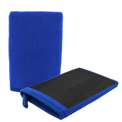 2PCS Car Clay Mitt Auto Detailing,Soft Clay Bar Mitt for Cleaning Car Surfaces,Anti-Scratch Cars Accessories Clays Mitts for Cars Detailings to Replace Traditional Clays Bar (Blue) - color: Blue/2pcs