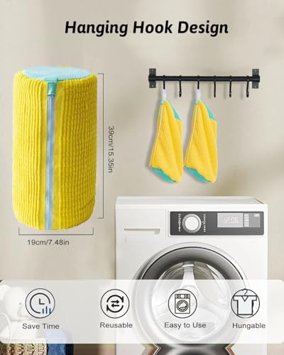 Shoe Washing Machine Bag Reusable Zippered Laundry Shoe Cleaning Bag For Household Machine Wash Dry Multifunctional (Blue-1pcs) - color: Blue-1pcs