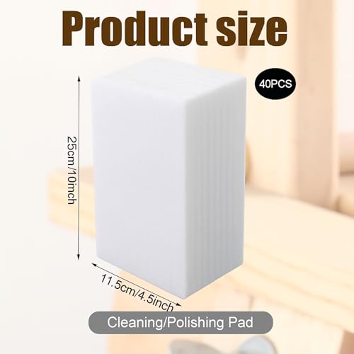 Hoolerry White Scrub Pads Non Scratch Multi Surface,4.5 X 10 Inch - size: 4.5 x 10 Inch