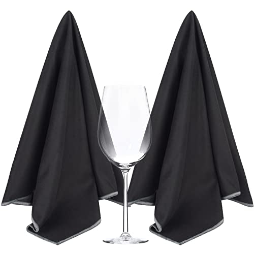SINLAND Microfiber Glass Polishing Cloths Cleaning Rag 20x25In 2Pack Black - color: Black, size: 20Inchx25Inch 2Pcs