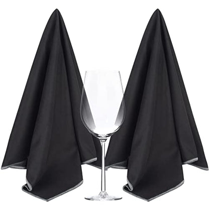 SINLAND Microfiber Glass Polishing Cloths Cleaning Rag 20x25In 2Pack Black - color: Black, size: 20Inchx25Inch 2Pcs