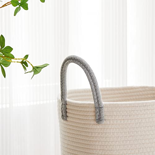 VIPOSCO 72L Tall Woven Laundry Basket Hamper, Grey White - color: Grey, size: 72L
