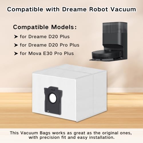 12 Pack Dust Bags for Dreame D20 Plus, D20 Pro Plus Robot - size: D20PP Series Bags 12 Pack