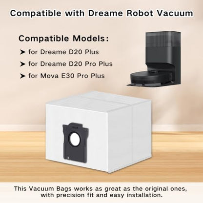 12 Pack Dust Bags for Dreame D20 Plus, D20 Pro Plus Robot - size: D20PP Series Bags 12 Pack