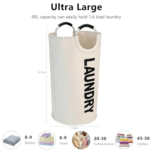 A Large 90 Liter Laundry,Beige - color: beige