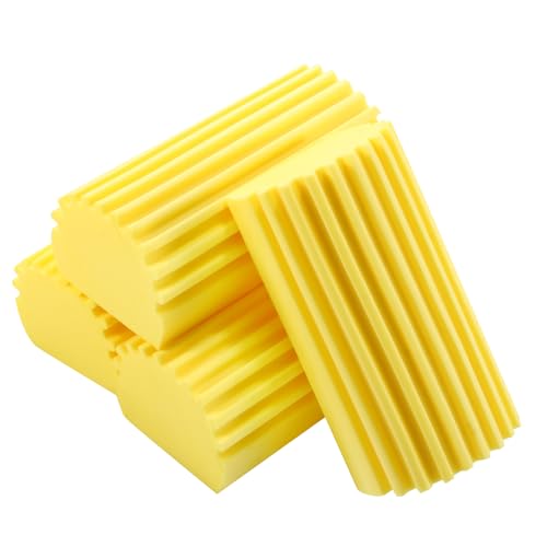 4 Pack Yellow Damp Duster Cleaning Sponge Brush Set - color: Yellow