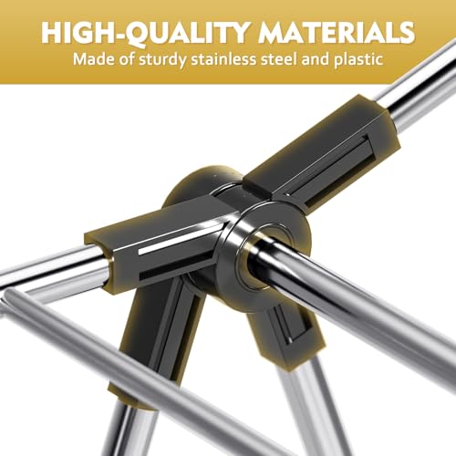 APEXCHASER Large Stainless Steel Clothes Drying Rack - color: Black, size: 2 Wings