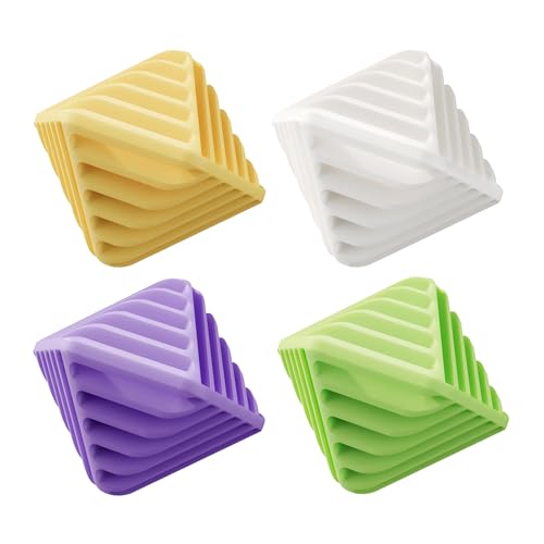4 Pack Reusable Laundry Anti Static Balls，Cube Agitator Balls - color: Yellow, Purple, Green, White
