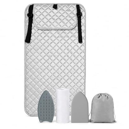 Ironing Mat Kit, 39.8" x 18.1" Foldable Portable Large 4-in-1 Ironing Mat with Magnetic Edges for Tabletop, Door, Washer & Dryer