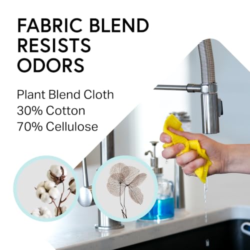 Swedish Wholesale Dishcloths Reusable 8" x 7" Sponge Cloths, Bulk 10 Pack of High Absorbent Cellulose Dish & Kitchen Cleaning Hand Towels, Wring to Dry & Machine Wash, Odor Resistant, Yellow - color: Yellow