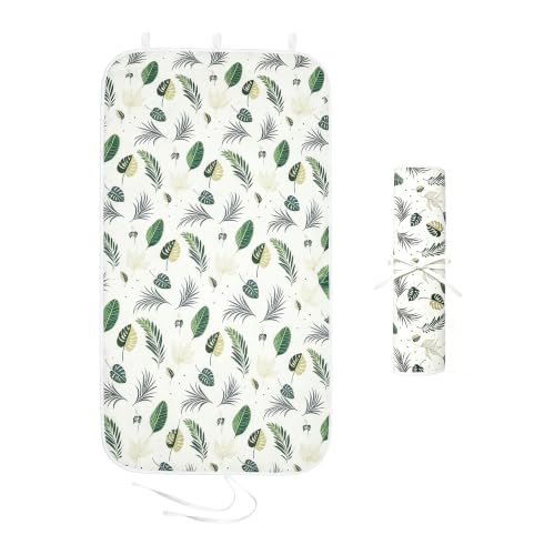 Portable Ironing Mat for Desktop, 3mm Thick Padding & Heat Resistant Cover for Steam Iron, Quilting & Travel – Foldable Ironing Board Alternative (Foliage Pattern) - color: Foliage Pattern