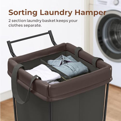 160L Rolling Laundry Hamper with Wheels and Handle, Rolling Laundry Basket - color: Black, size: 160L-with handle