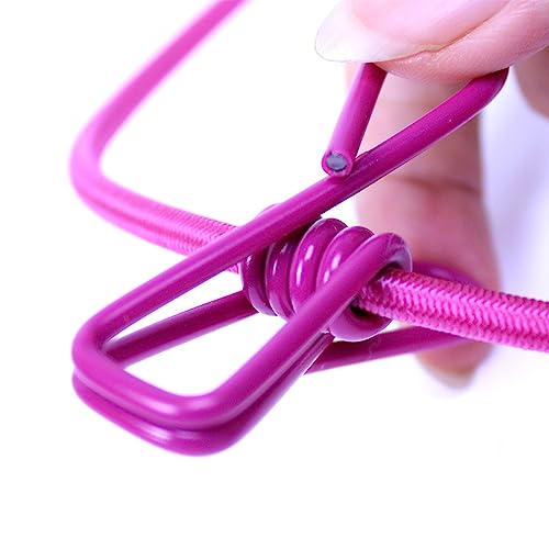 ALINNA Retractable Portable Clothesline, Travel Clothesline with 12 Clothespins for Indoor Laundry Drying, Outdoor Camping Accessories (Rose red) - style: Rose red